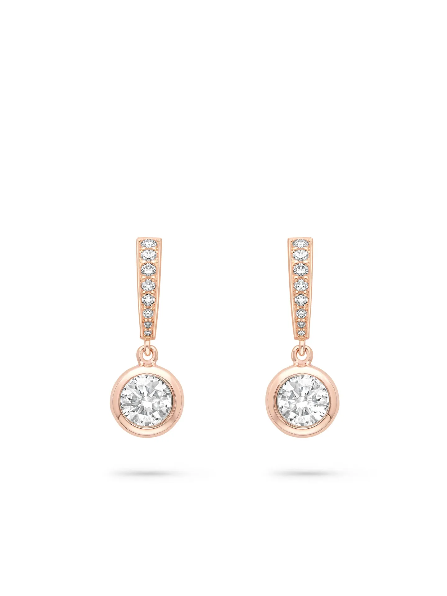Classic Rose Gold Diamond Drop Earrings