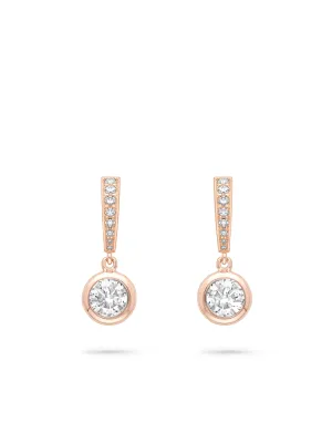 Classic Rose Gold Diamond Drop Earrings