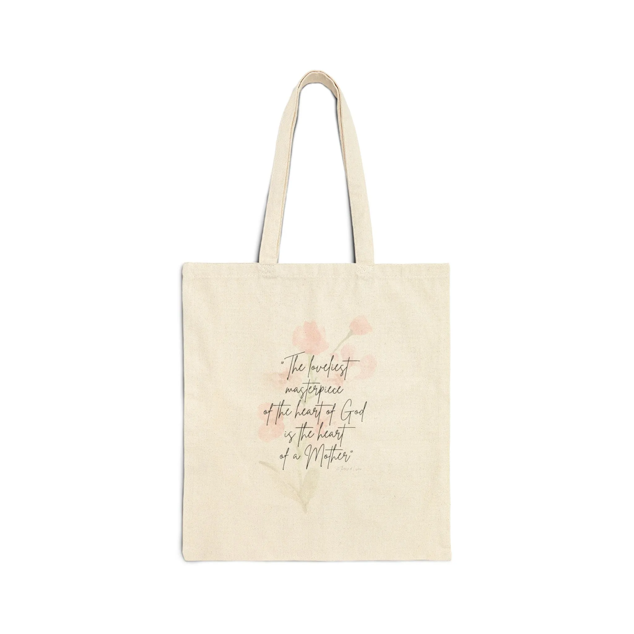 Cotton Canvas Tote Bag - St Theresa Quote on Motherhood