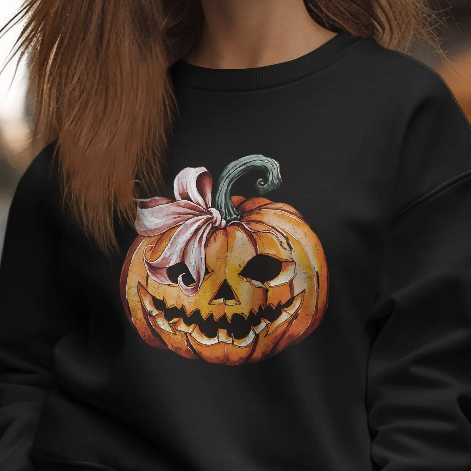 Cute Pumpkin T-Shirt, Coquette Fashion Graphic Tee, Women's Halloween Shirt, Trendy Fall Apparel, Spooky Season Sweatshirt