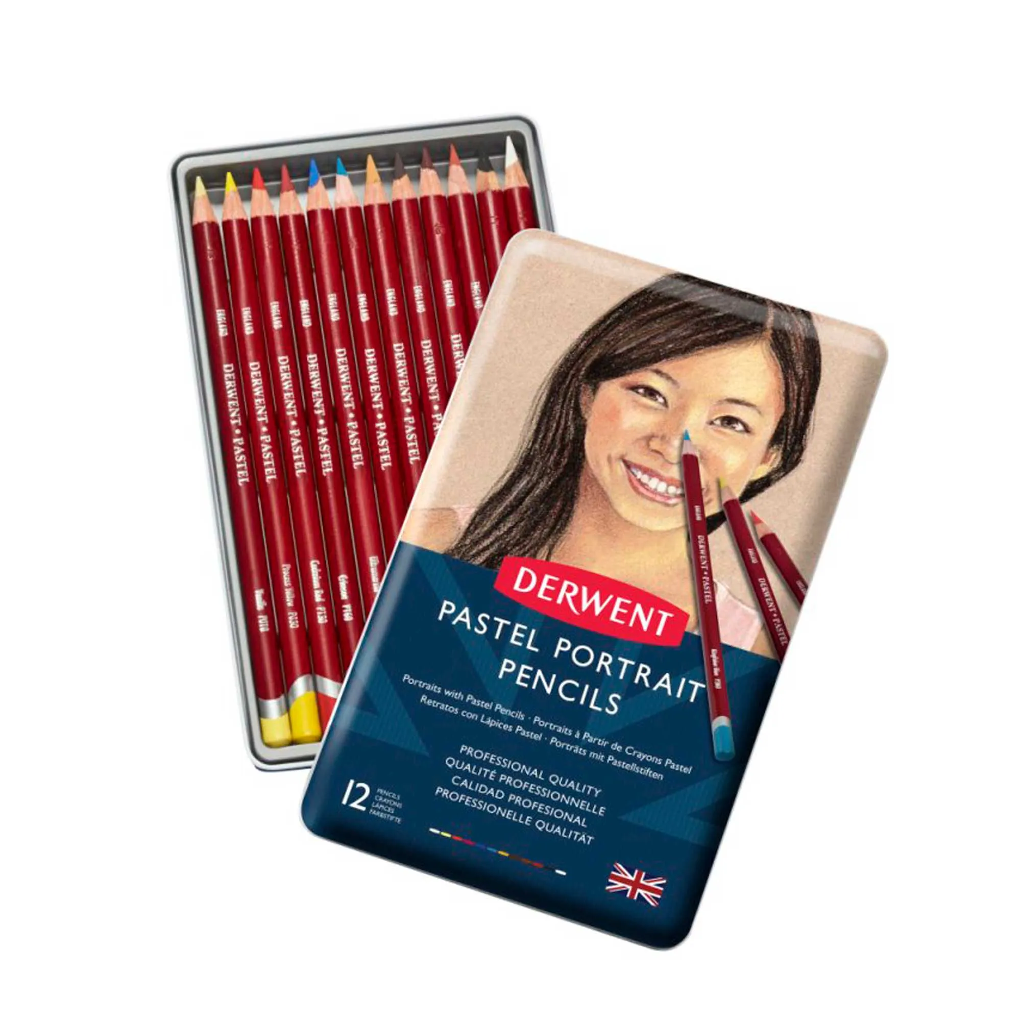 Derwent Pastel Portrait Pencil Tin of 12