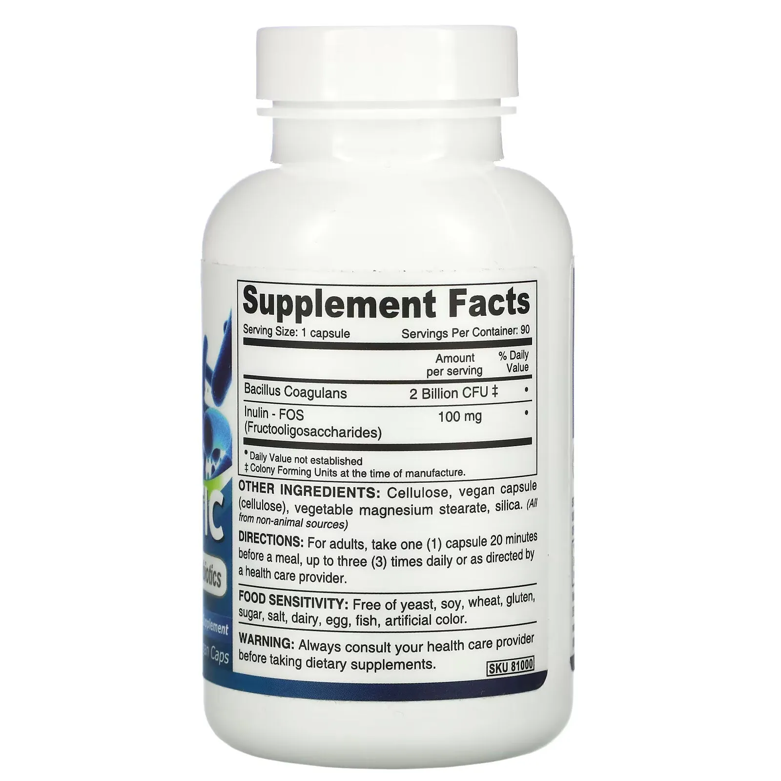 Deva, Premium Vegan Probiotic with FOS Prebiotic 90 vegan capsules