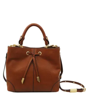 Devon Square Satchel in Cognac