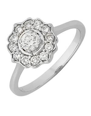 Diamond Ring - 14ct White Gold Diamond Ring - 768381