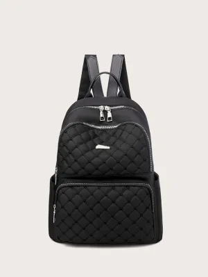 Embroidery Design Quilted Backpack