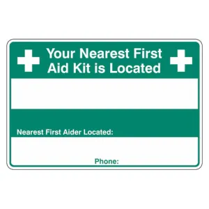 Emergency Sign - Your Nearest First Aid Kit Is Located: