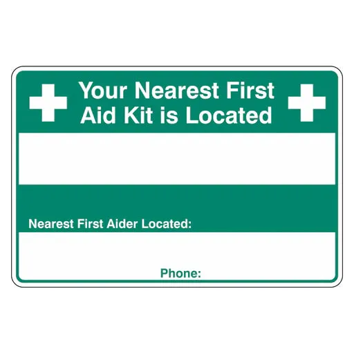 Emergency Sign - Your Nearest First Aid Kit Is Located: