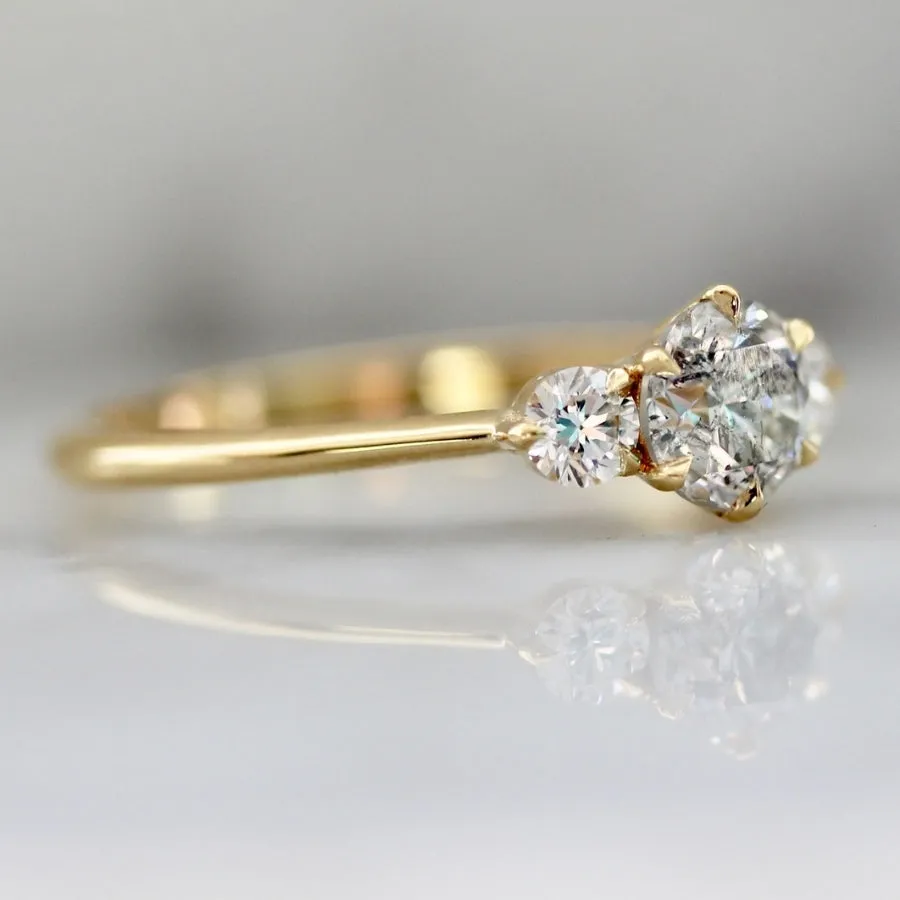 Empress Salt & Pepper Round Brilliant Cut Diamond Ring