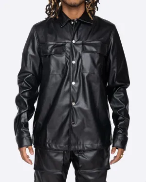 EPTM: PU LEATHER CARGO SHIRT
