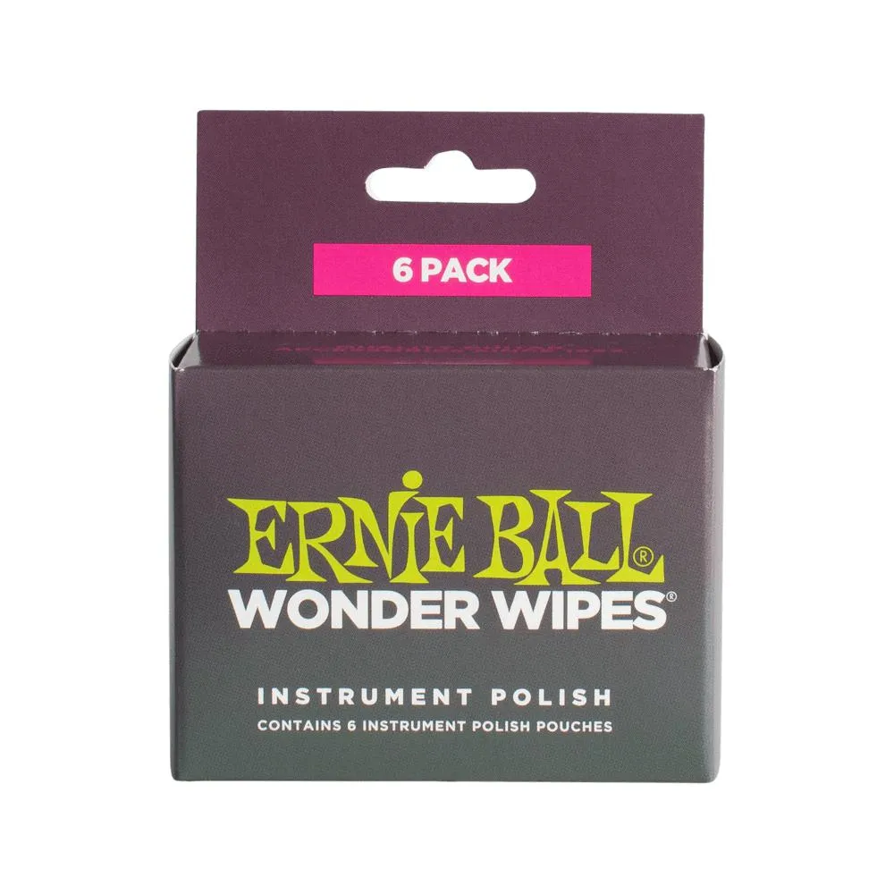 Ernie Ball Wonder Wipes Instrument Polish, 6-Piece