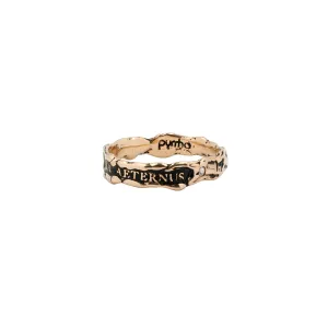 Eternal Love Narrow 14K Gold Stone Set Textured Band Ring