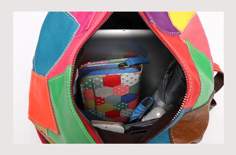 Fashion Colorful Leather Backpack for Women 1308