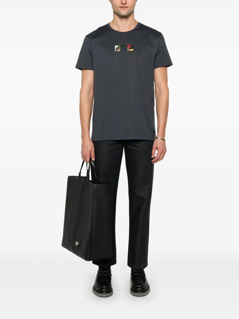 FENDI Triple FF Embossed Women’s Cotton T-Shirt