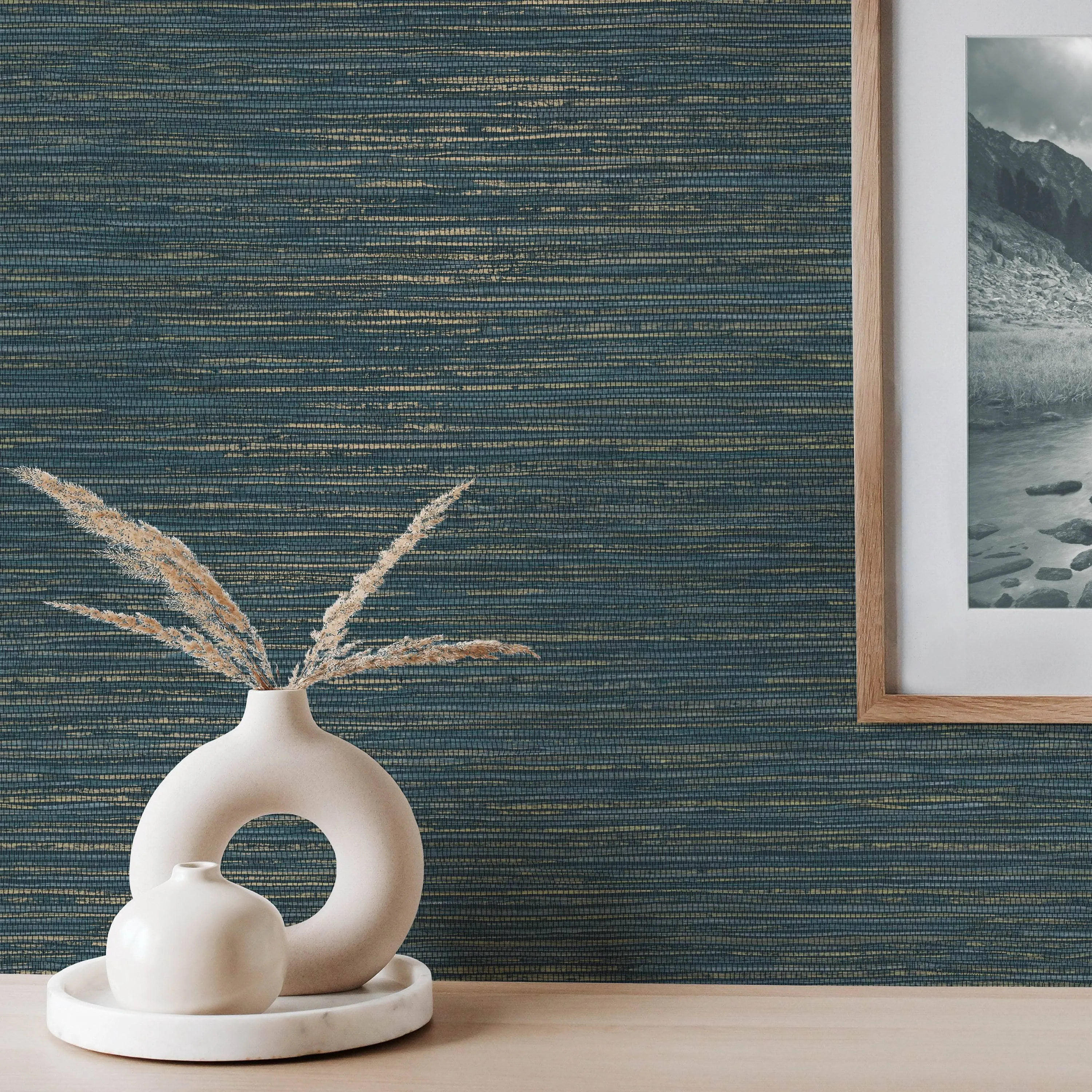 Fine Decor Fusion Plain Navy Wallpaper - M1769