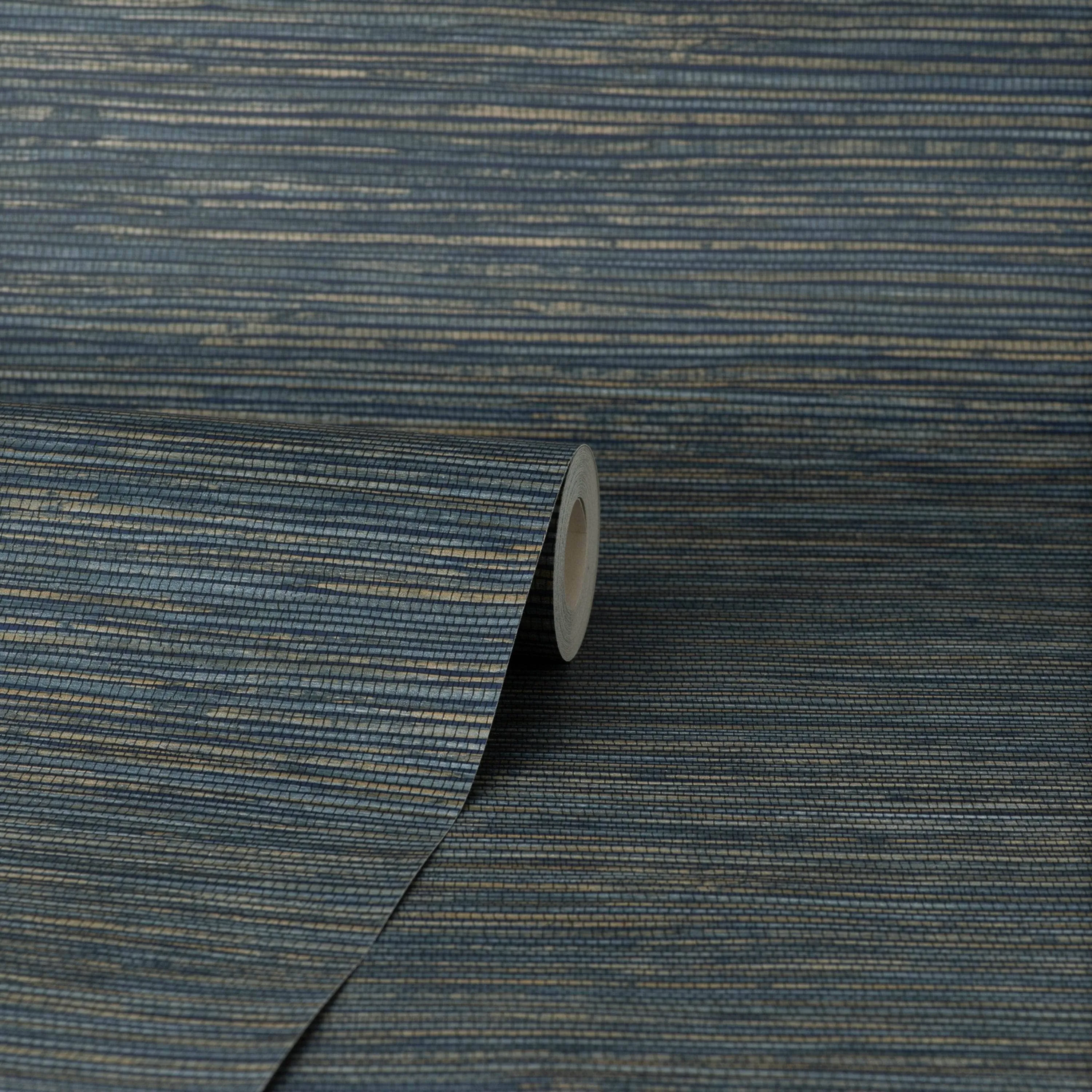 Fine Decor Fusion Plain Navy Wallpaper - M1769