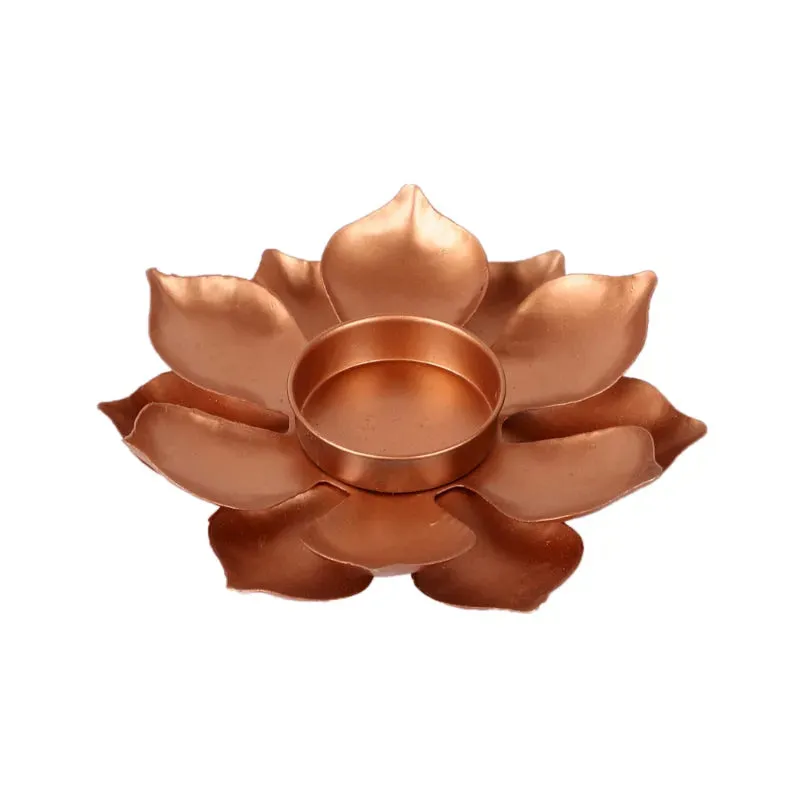 Floral Copper Tealight Holders | Set Of 4