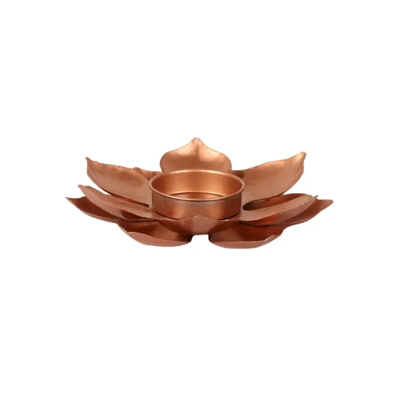 Floral Copper Tealight Holders | Set Of 4