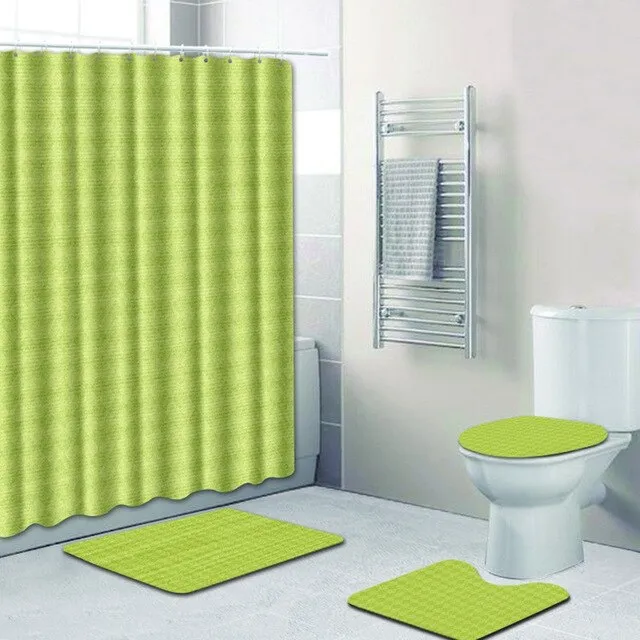 Free Shipping 4pcs Banyo Paspas Bathroom Carpet Toilet Bath Mats Set Green Tapis Salle De Bain Alfombra Bano Tapete Banheiro