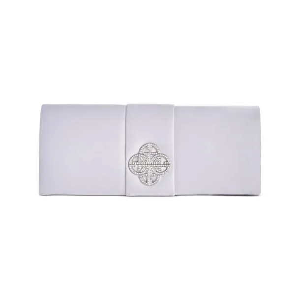 Giani Bernini Women's Silver Embellished Chain Strap Clutch Crossbody Bag Purse