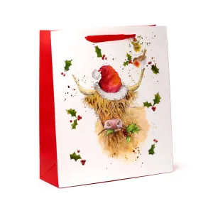 Gift Bag (Extra Large) - Jan Pashley Christmas Highland Coo  XGBAG117X