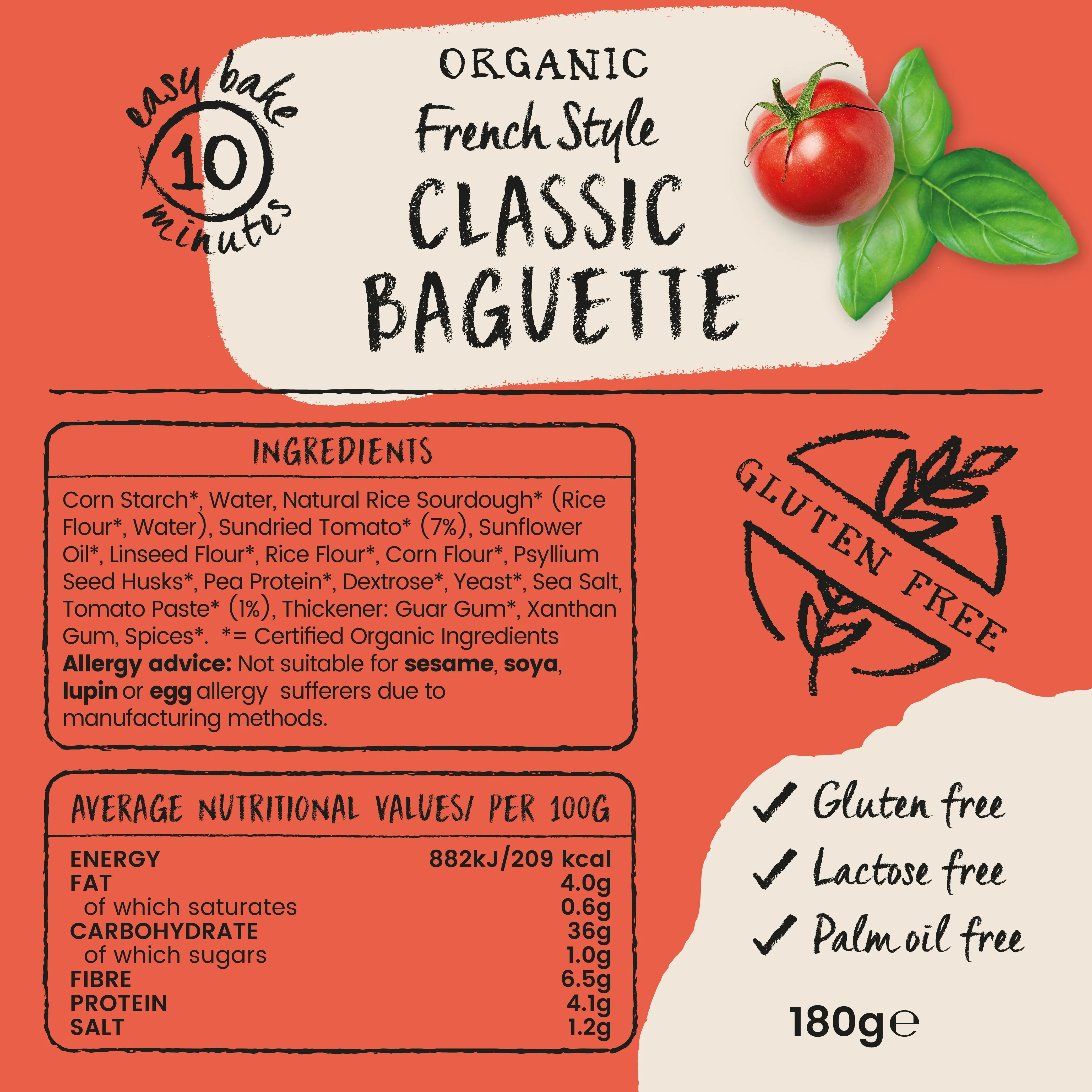 GLUTEN FREE FRENCH STYLE CLASSIC BAGUETTE