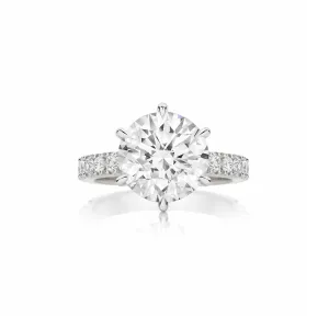 Grandeur Crawford Round Brilliant Cut Diamond Engagement Ring | 18K White Gold