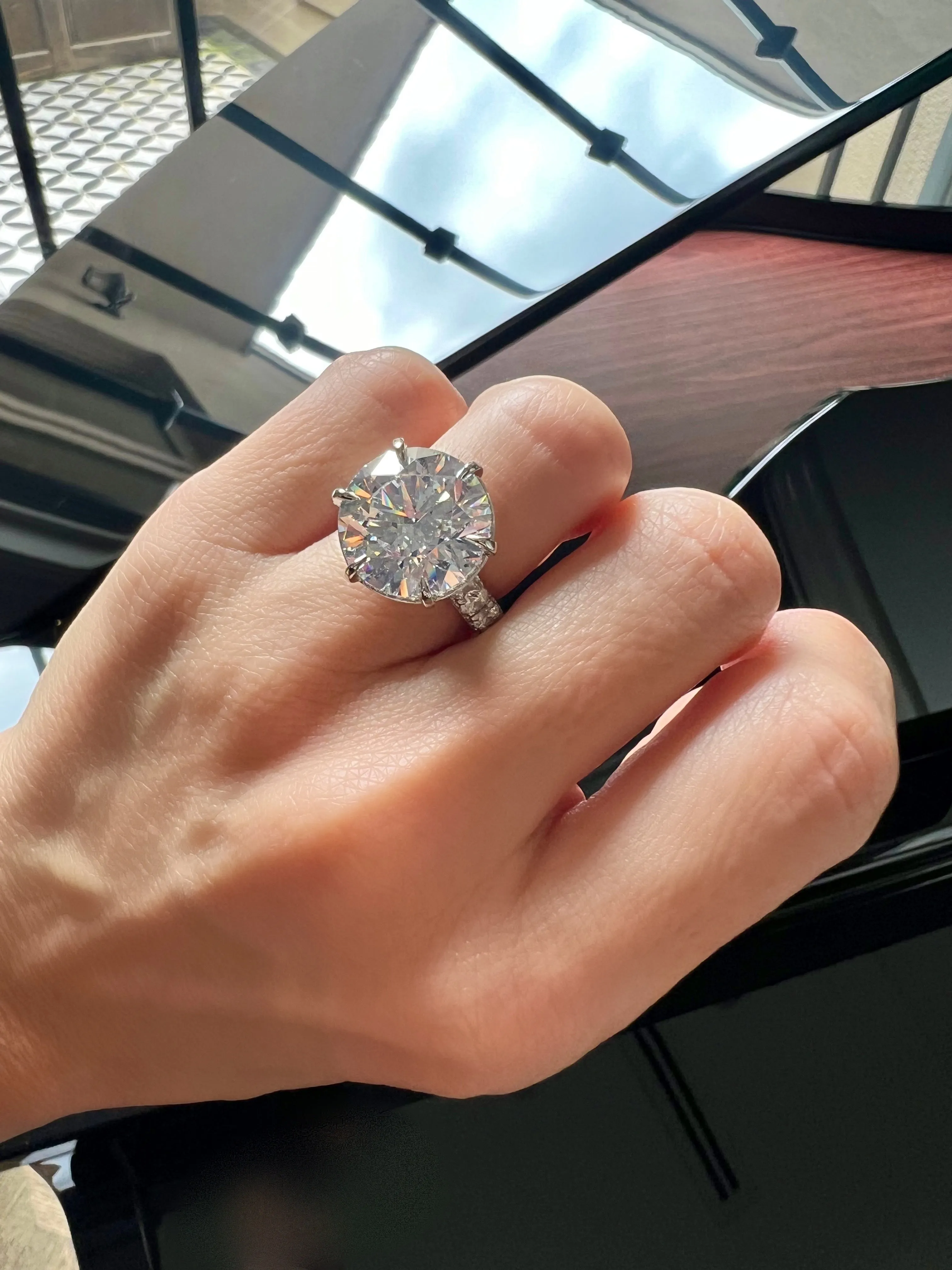 Grandeur Crawford Round Brilliant Cut Diamond Engagement Ring | 18K White Gold