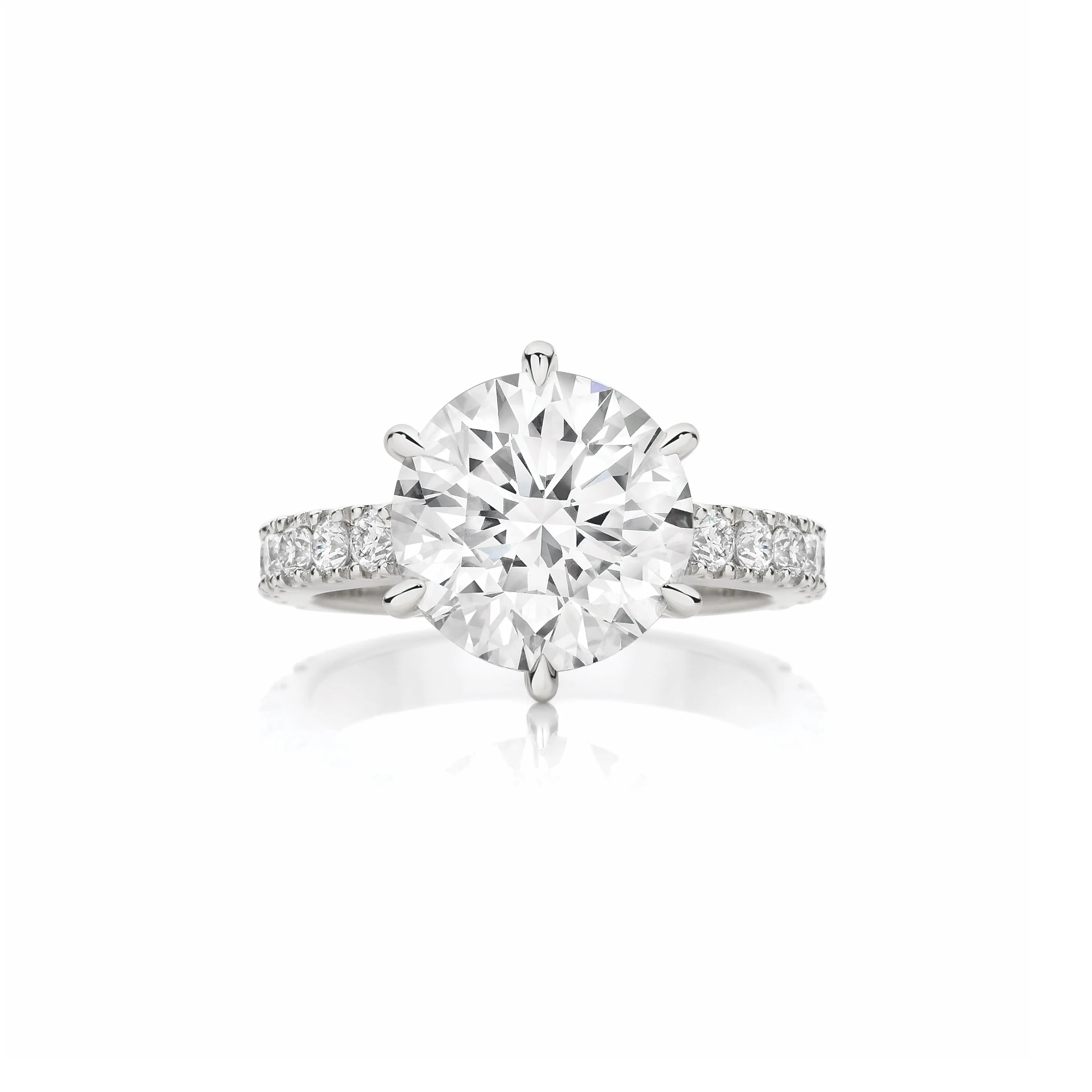 Grandeur Crawford Round Brilliant Cut Diamond Engagement Ring | 18K White Gold