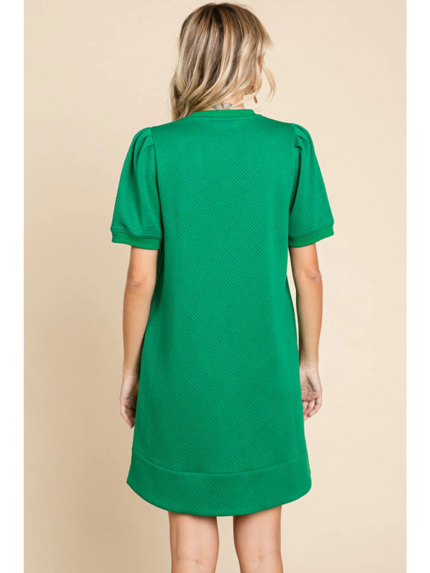 Green Textured Dress