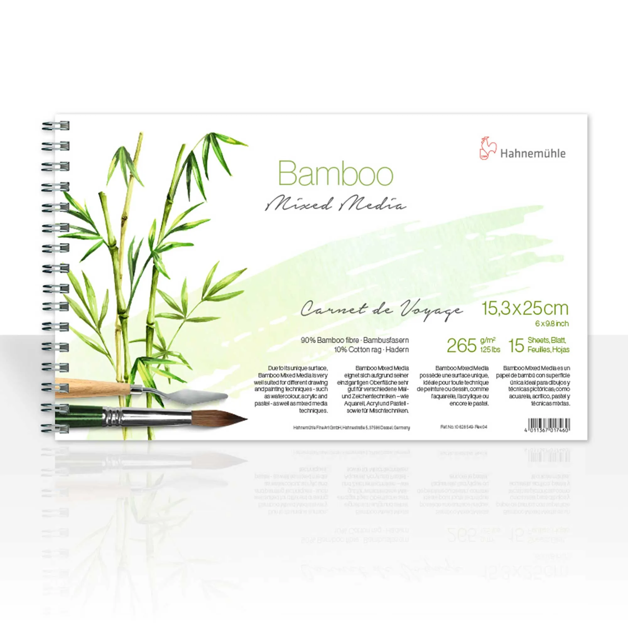 Hahnemühle Bamboo Carnet de Voyage Mixed Media Pad 265gsm (125lb) 15.3 x 25cm