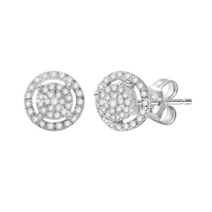 Halo Earrings with 1/3ct of Diamonds in 9ct White Gold