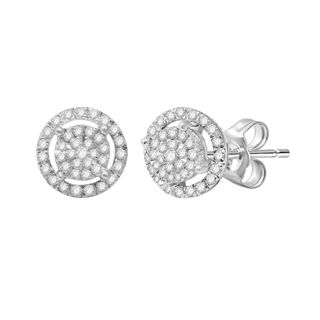 Halo Earrings with 1/3ct of Diamonds in 9ct White Gold