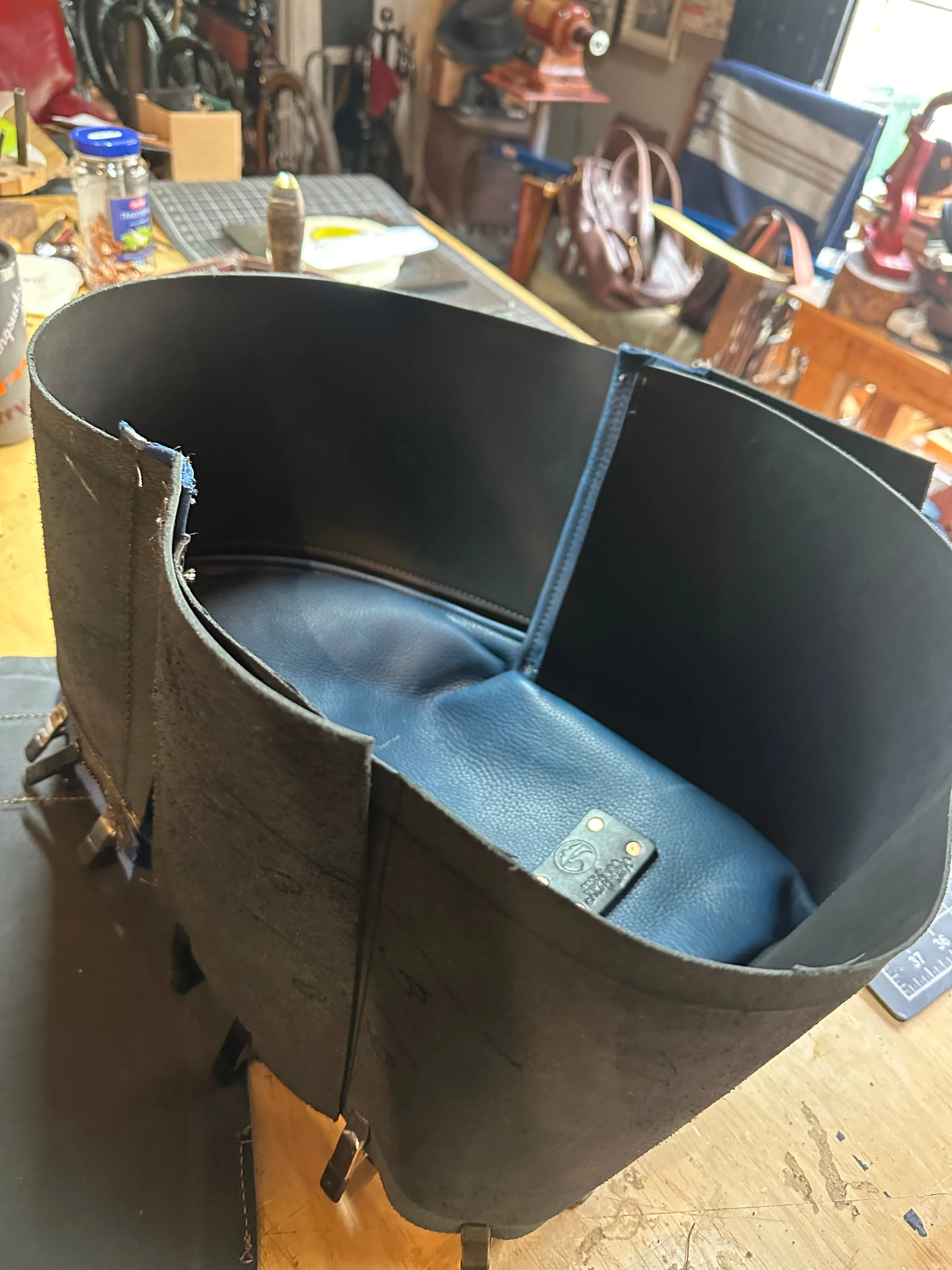 Handmade Leather Backpack with Large Compartment