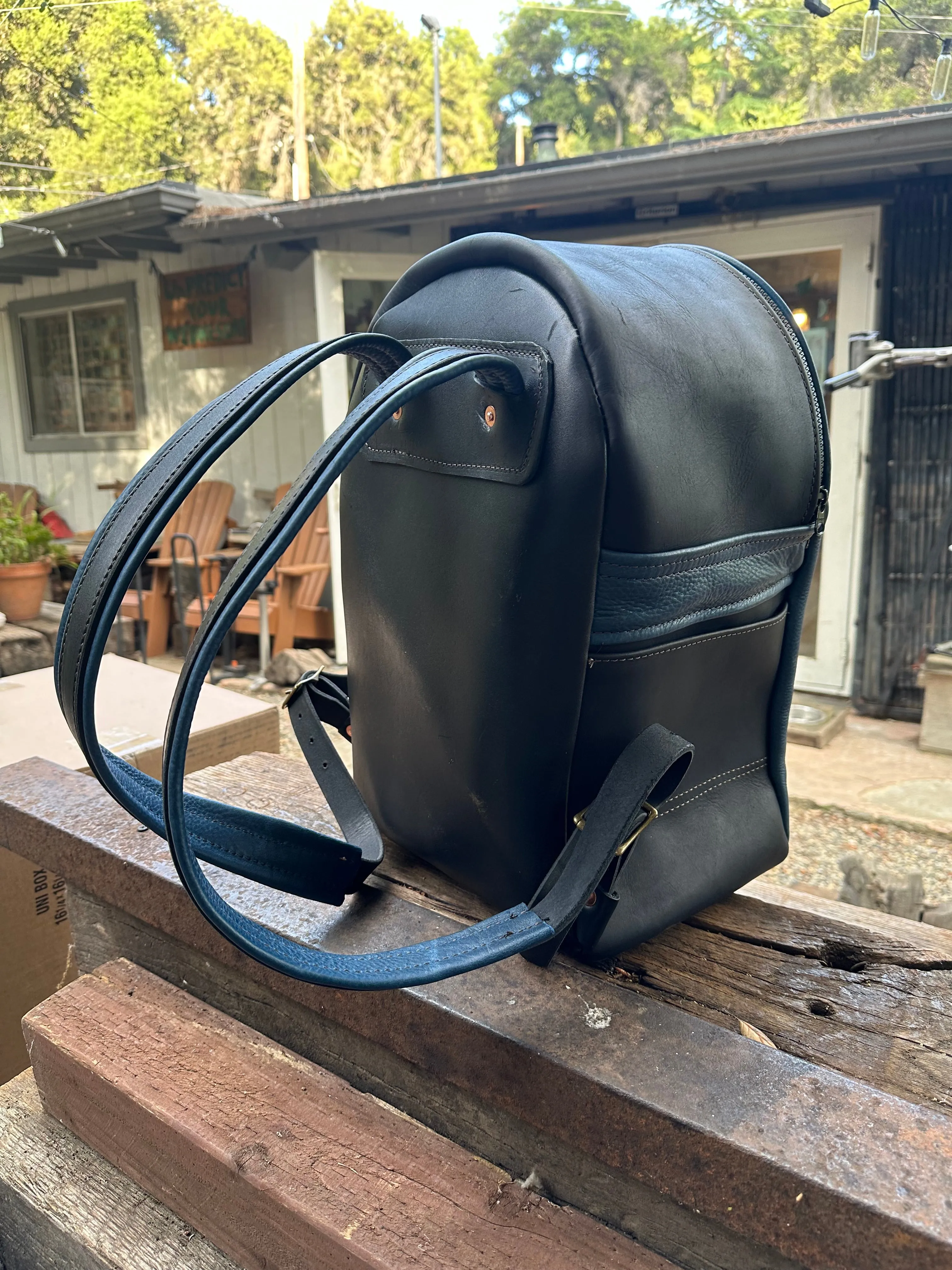 Handmade Leather Backpack with Large Compartment