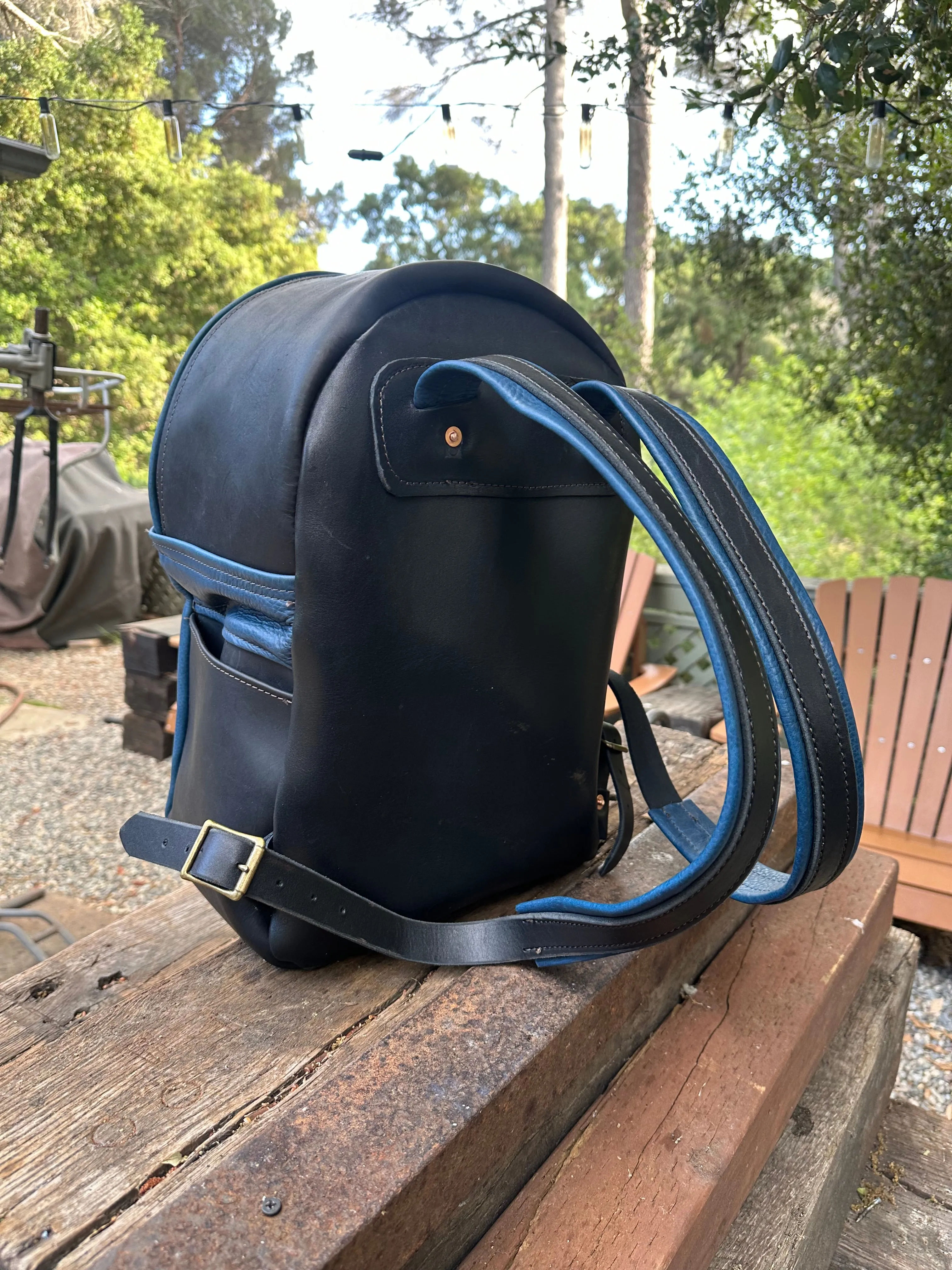 Handmade Leather Backpack with Large Compartment