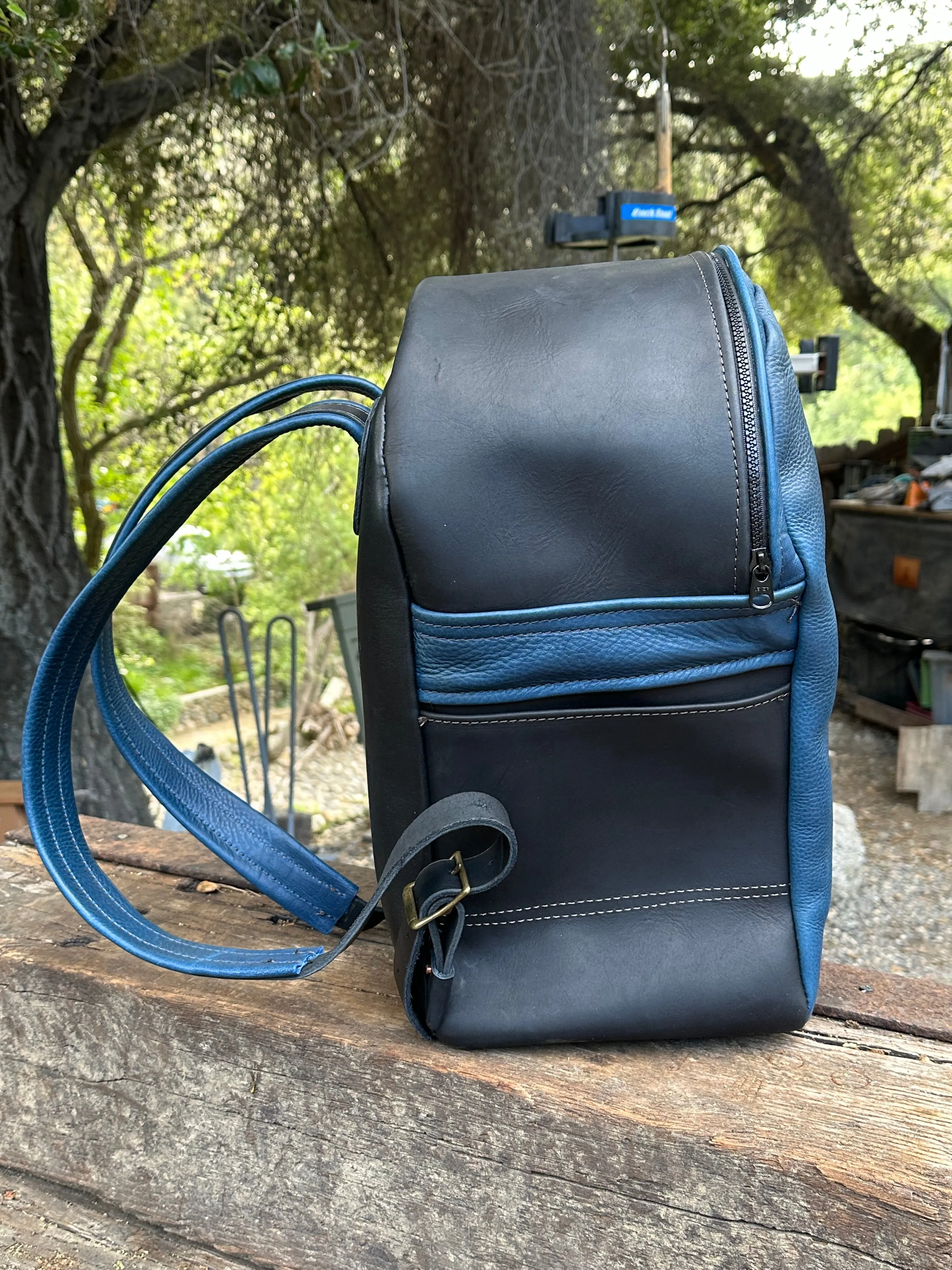 Handmade Leather Backpack with Large Compartment