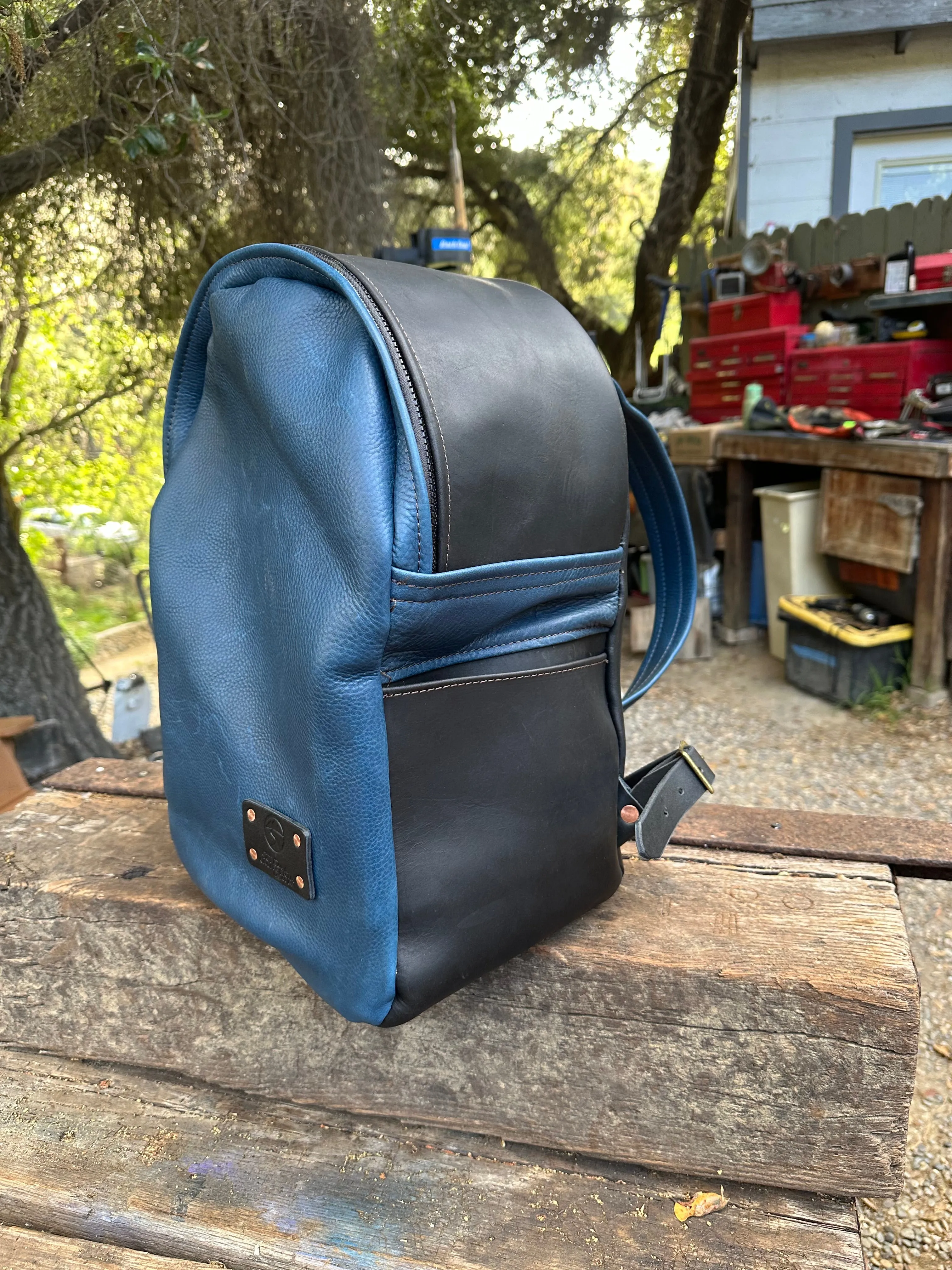 Handmade Leather Backpack with Large Compartment