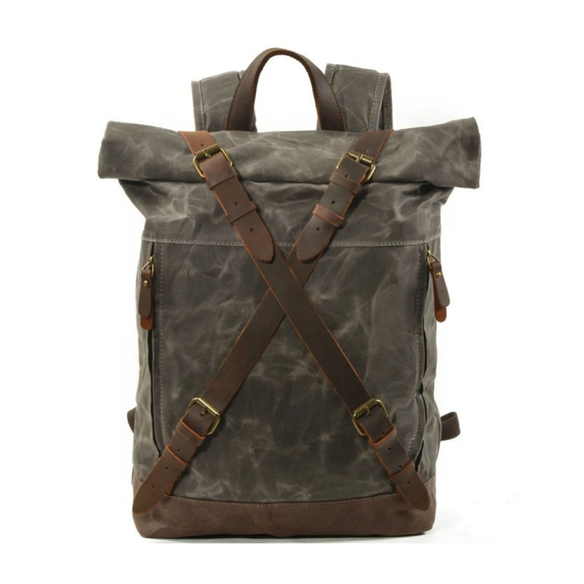 Handmade Waxed Canvas Leather Backpack