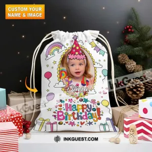 Happy Birthday Gift Bag Personalized Christmas String Bag