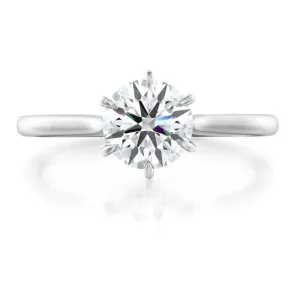 Hearts On Fire .50CT Camilla Six-Prong Solitaire Complete Engagement Ring in Platinum