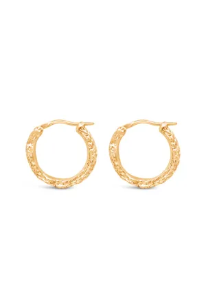 Hoops ~ Cedar Sprig Small Huggies in Gold