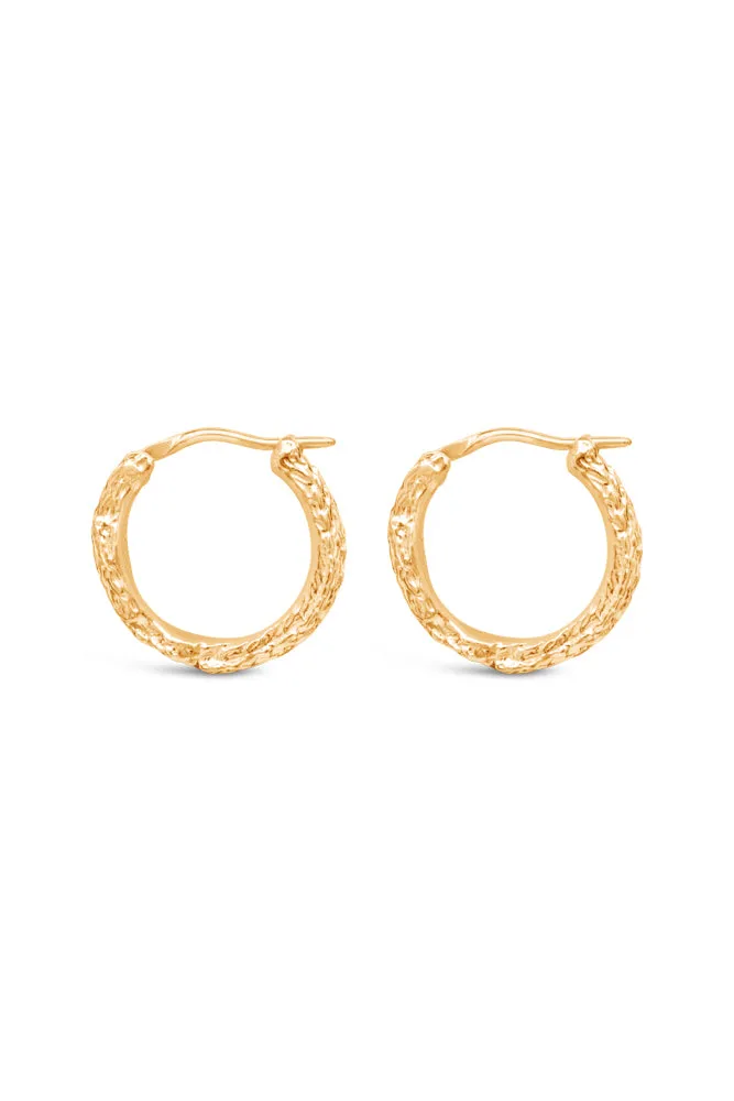 Hoops ~ Cedar Sprig Small Huggies in Gold