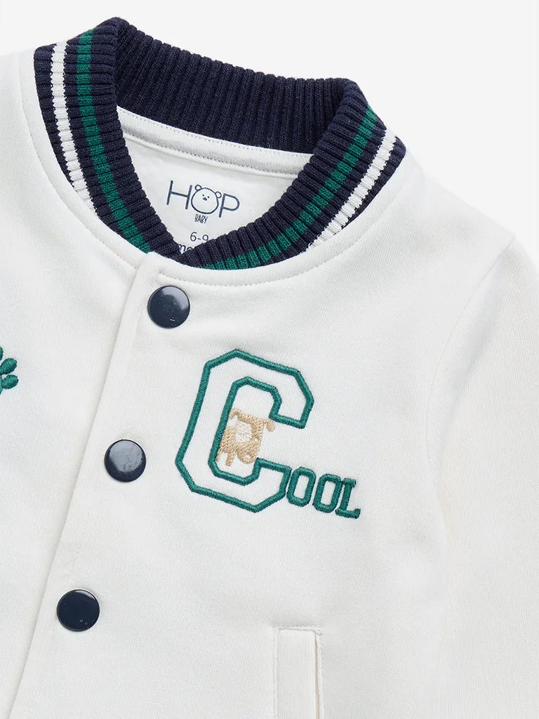 HOP Baby Off-White Varsity Jacket