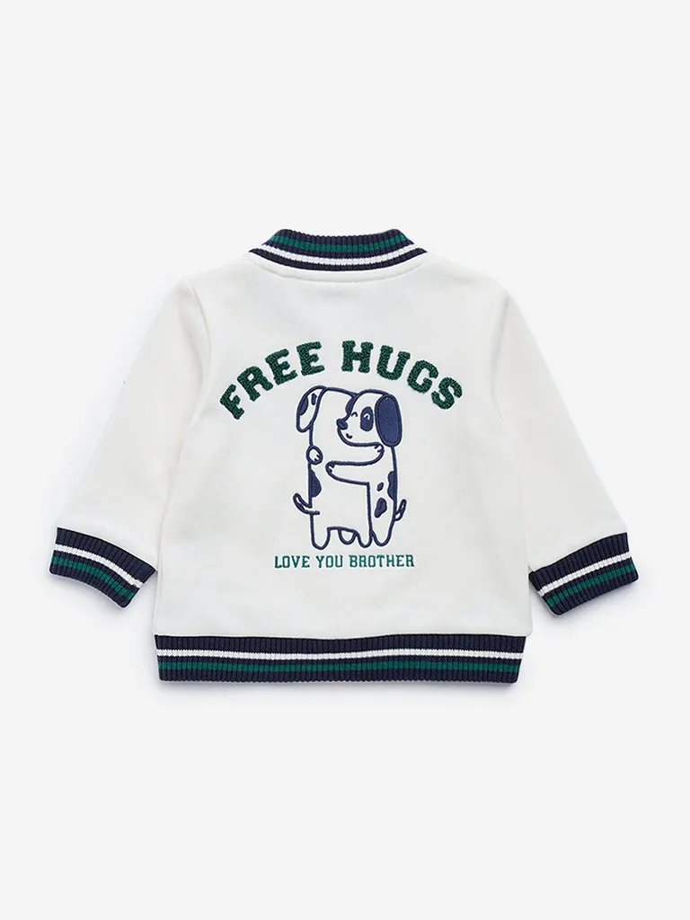 HOP Baby Off-White Varsity Jacket