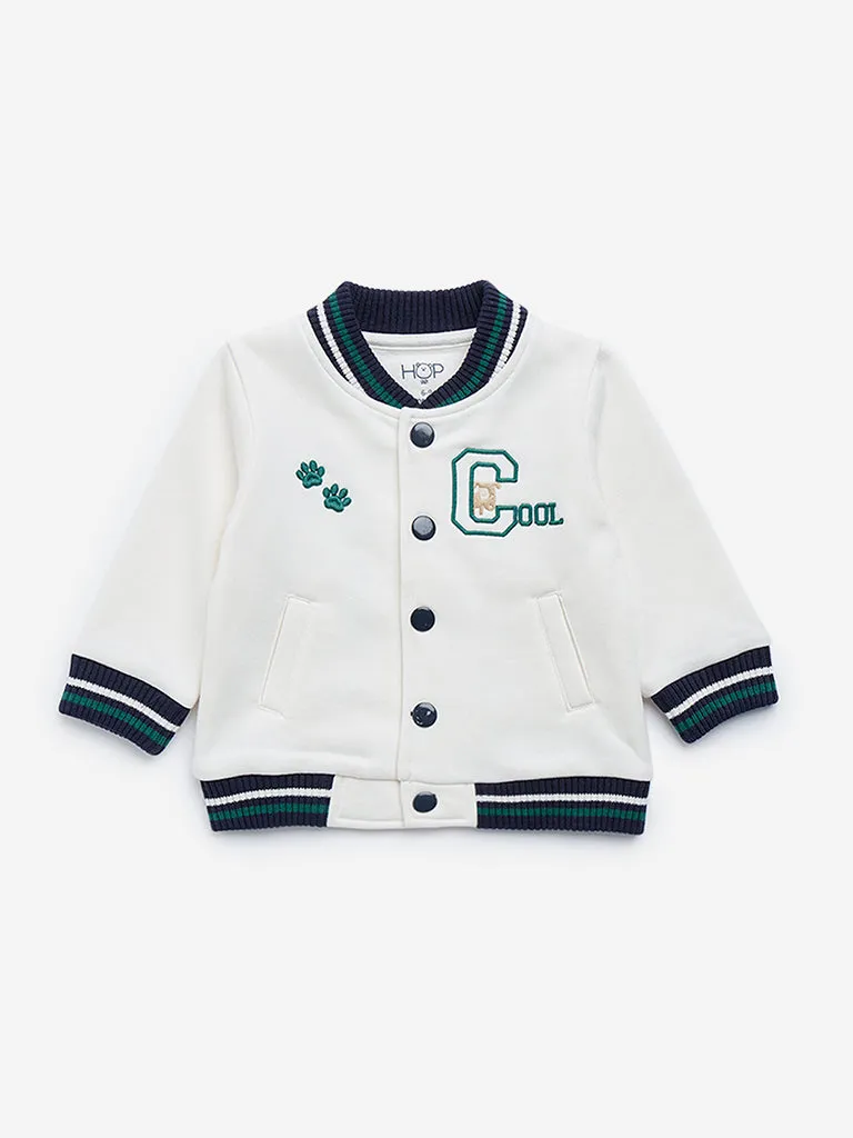 HOP Baby Off-White Varsity Jacket