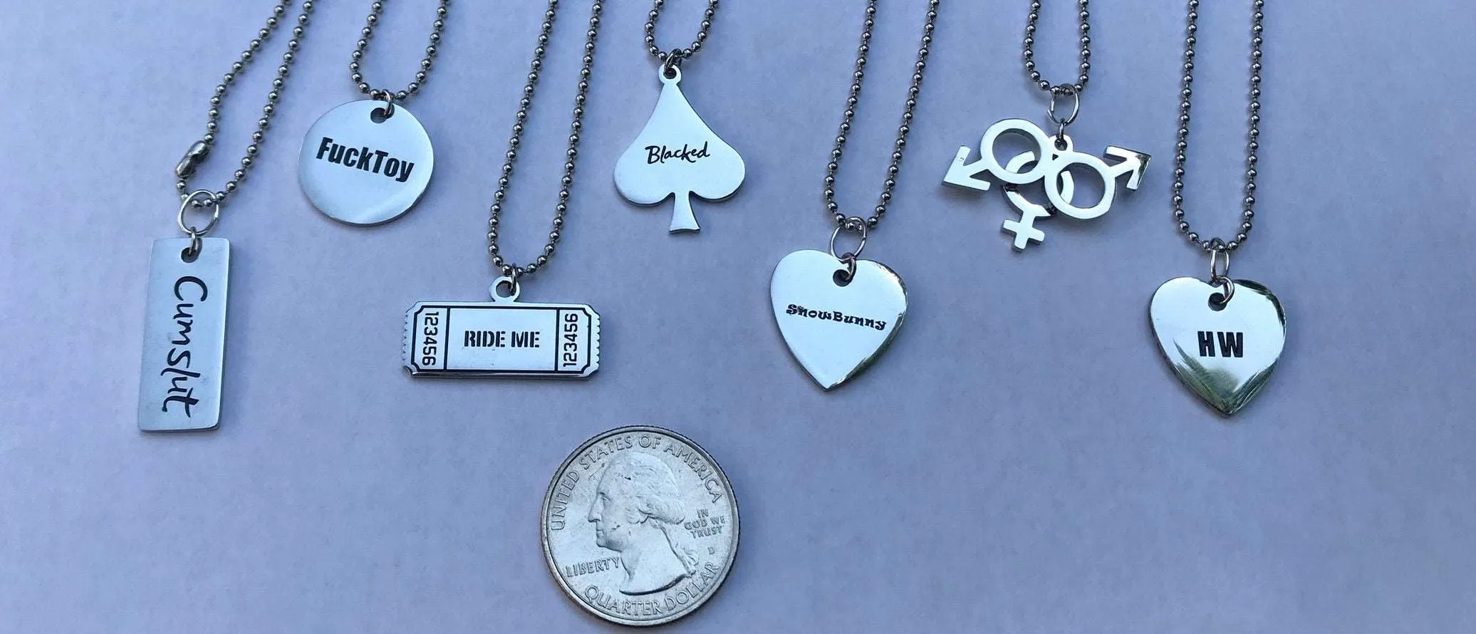 HotWife Mirror Finish Charm Necklace or Anklet - Stainless Steel