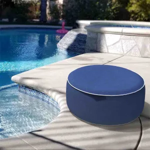 Inflatable Ottoman Navy Textured LVTXIII Outdoor