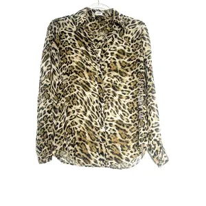 L’AGENCE Womens Blouse Button Down Shirt Animal Print Size 2