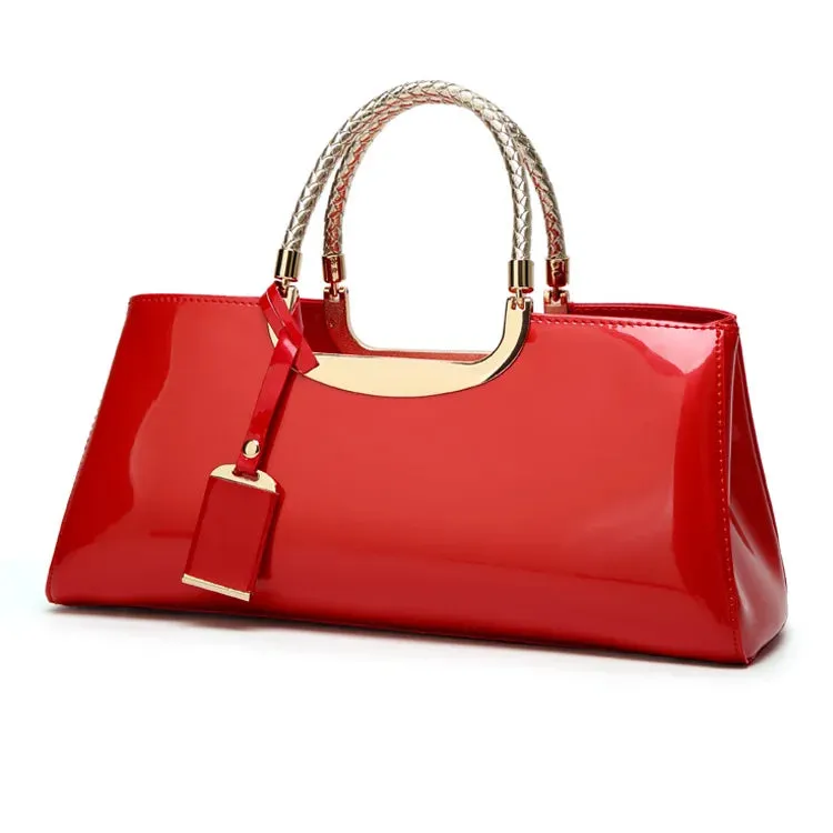 Leather Top Handle Bag with Metal Detail