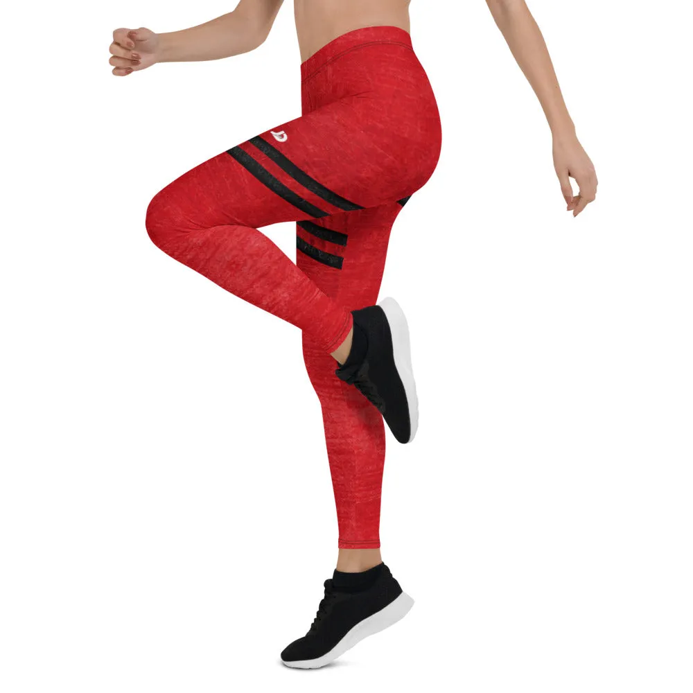 Leggings - Red Textured